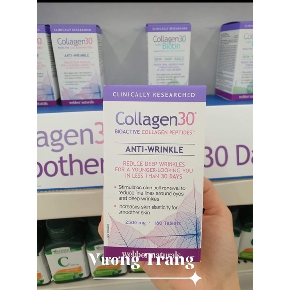 Collagen30 webber canada 180 viên đẹp da, tốt tóc- hiệu quả sau 30 ngày sử dụng- hsd 202