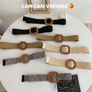 Dây thắt lưng nữ mặt gỗ, Đai váy mặt gỗ belt thắt eo váy đầm sang chảnh