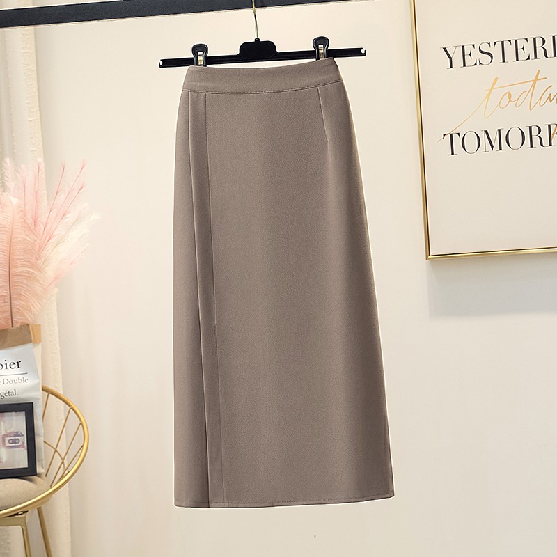 chân váy phối xẻ dáng xuông 65cm chất tuyết mưa cao cấp
