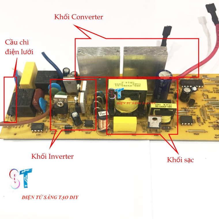 Bo Mạch Bộ Lưu Điện UPS Chuyển Nguồn 12V Lên 220VAC Santak TG500