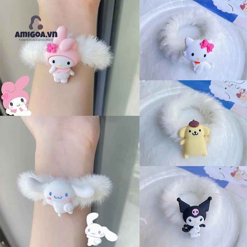 ✨✨Sanrio Dây Cột Tóc Phủ Lông Kiểu Dáng Ngọt Ngào Dễ Thương