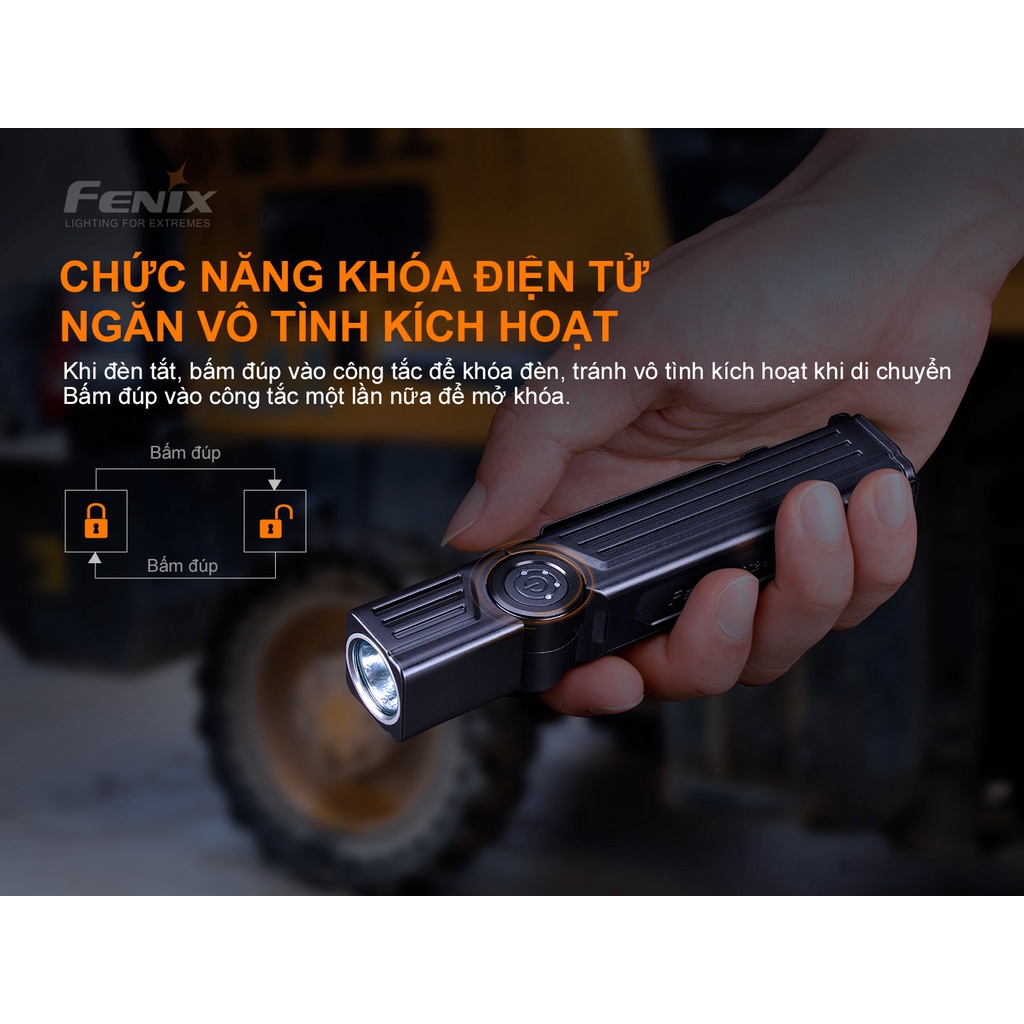 Đèn pin công nghiệp FENIX WT25R sáng 1000 lumen chiếu xa 220m đuôi nam châm pin 18650 3500mAh sạc nam châm