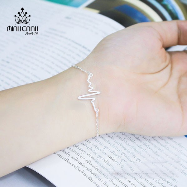Lắc Tay Bạc Nhịp Tim Loại Trơn Không Đính Đá - Minh Canh Jewelry
