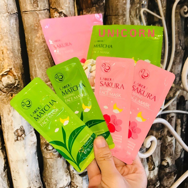 Combo 4 miếng Mặt Nạ Ngủ Trà Xanh / Hoa Đào Laikou | BigBuy360 - bigbuy360.vn