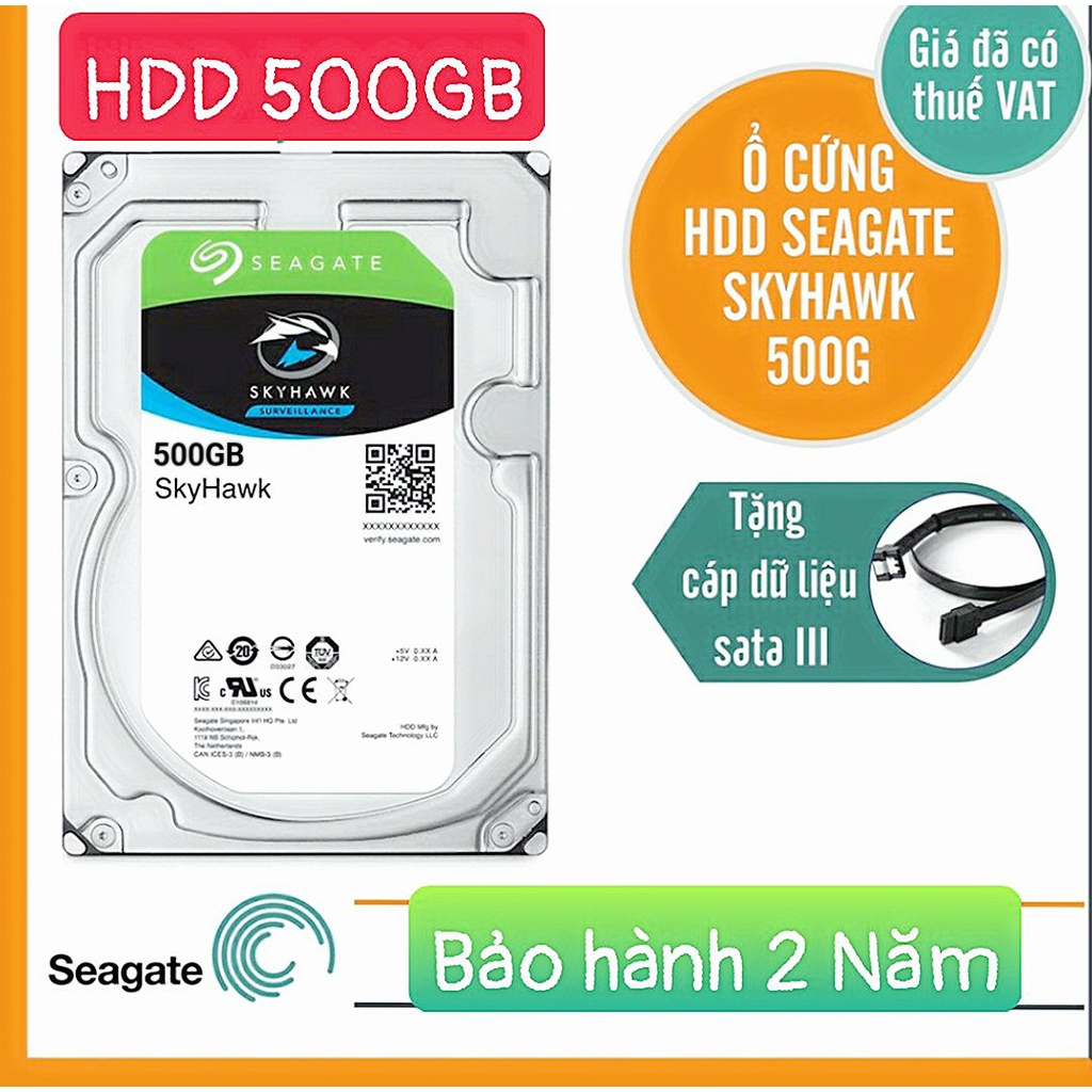 Ổ cứng HDD Seagate 500GB, Hàng tháo máy 95%, Bảo hành 12 Tháng