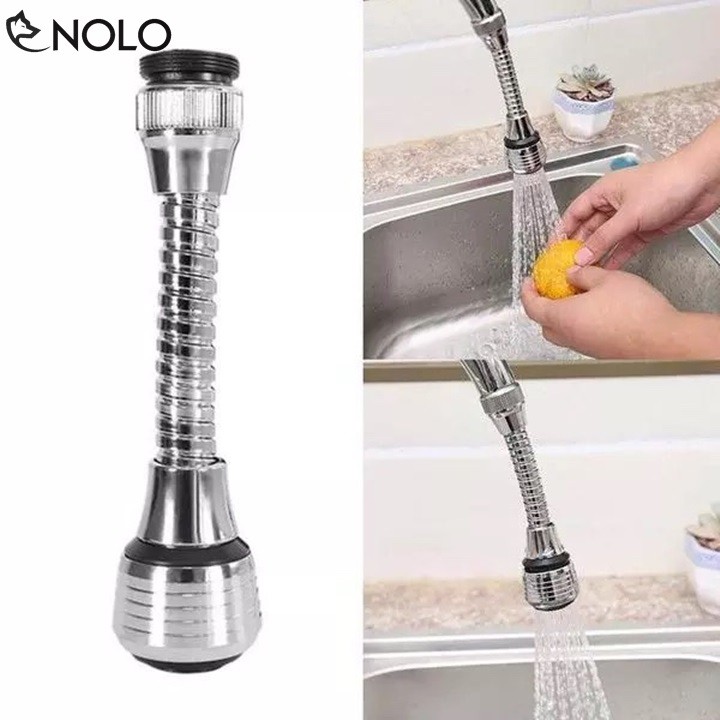 Đầu Vòi Xịt Nước Tăng Áp Xoay 360 Độ Chống Gỉ Chiều Dài 14cm