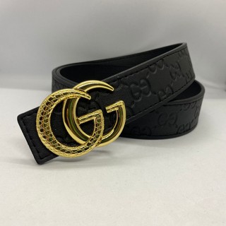 Thắt Lưng Nam - Dây Nịt Nam Mặt GC Màu Vàng Chất Liệu Da Mềm Tổng Hợp PVC