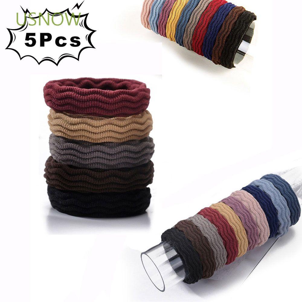 Bộ 5 dây buộc tóc co giãn đơn giản thời trang dễ thương cho nữ