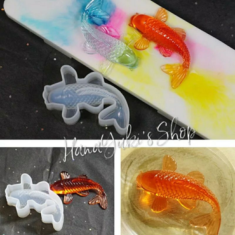 Khuôn silicone cá Koi/cá chép tiện dụng trong sáng tạo thủ công Resin, Jesmonite, nến, xà phòng, xi măng, thạch cao...