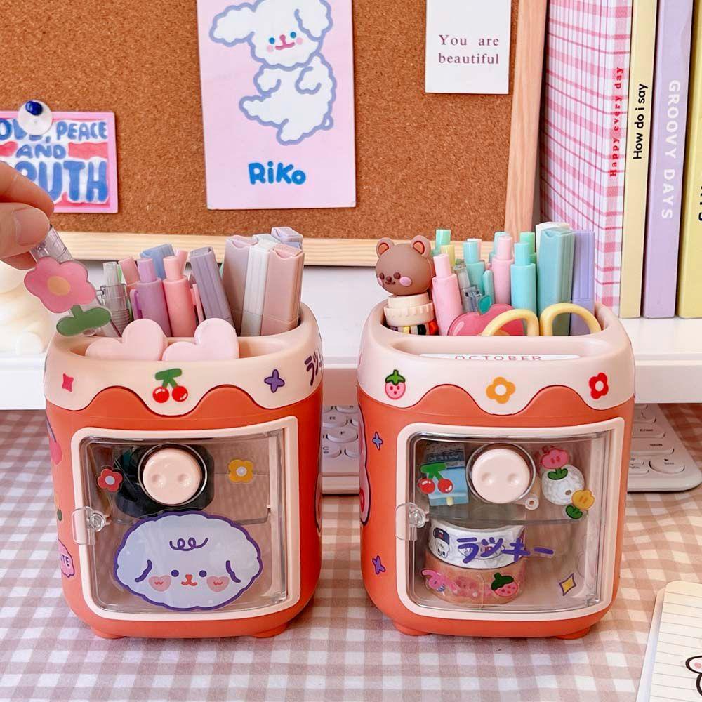 PEWANY Hộp Đựng Cọ Trang Điểm Bằng Nhựa Hình Chú Heo Dễ Thương Ốp