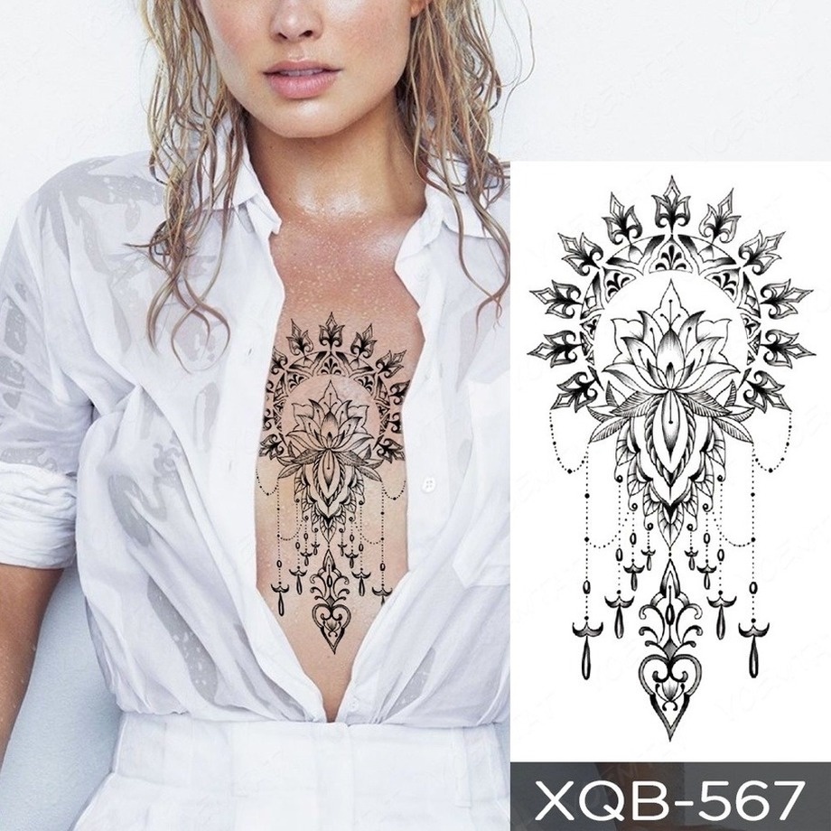 Hình Xăm Tạm Thời Henna Mehndi Hình Bướm Chống Nước Trang Trí Cánh Tay Nghệ Thuật Cho Nữ