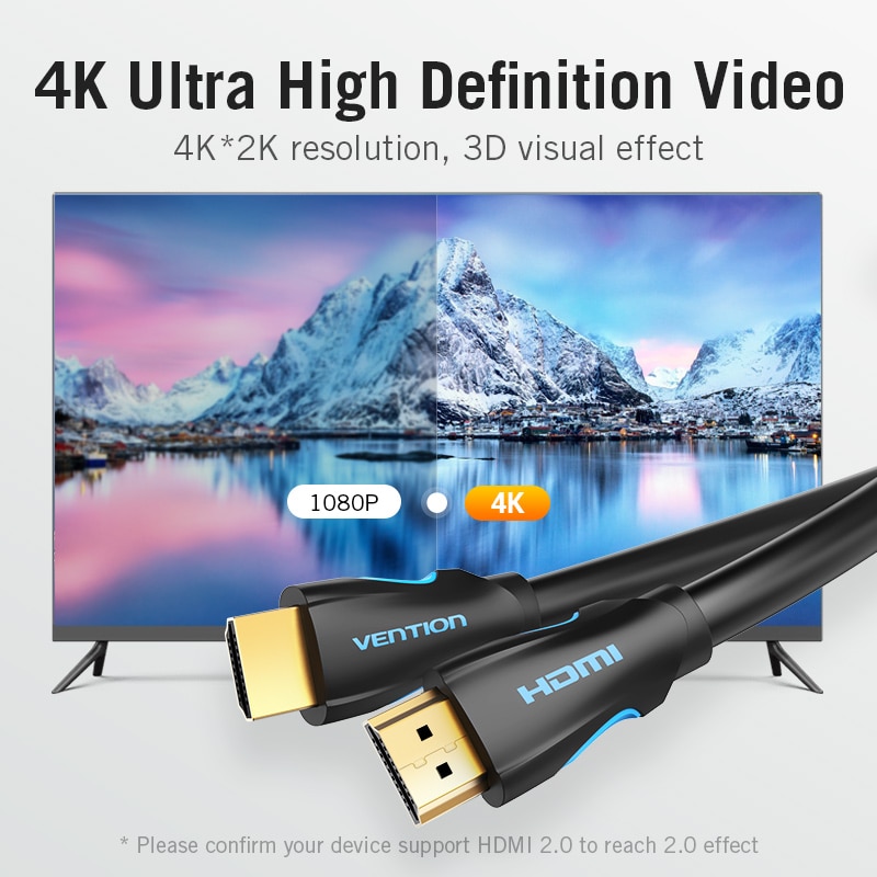 VENTION XBOX Dây Cáp Hdmi 4k / 60hz 3d Hdmi 2.0 Mạ Vàng Cho Hdtv Ps3 / 4