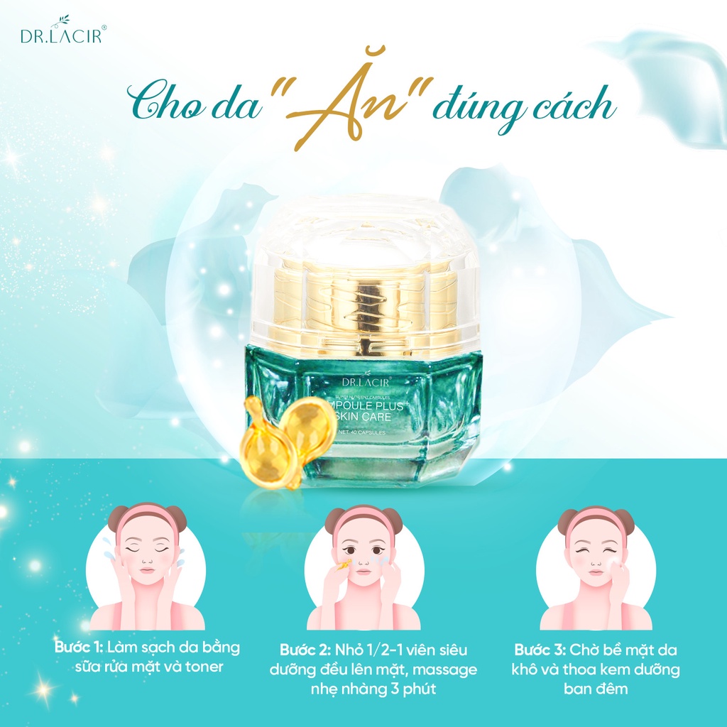 Viên Siêu Dưỡng Chất Drlacir,Hộp 20 viên,Giúp Cải thiện làn da,Phục Hồi da, cung cấp dưỡng chất, SUPER NUTRIENT CAPSULE