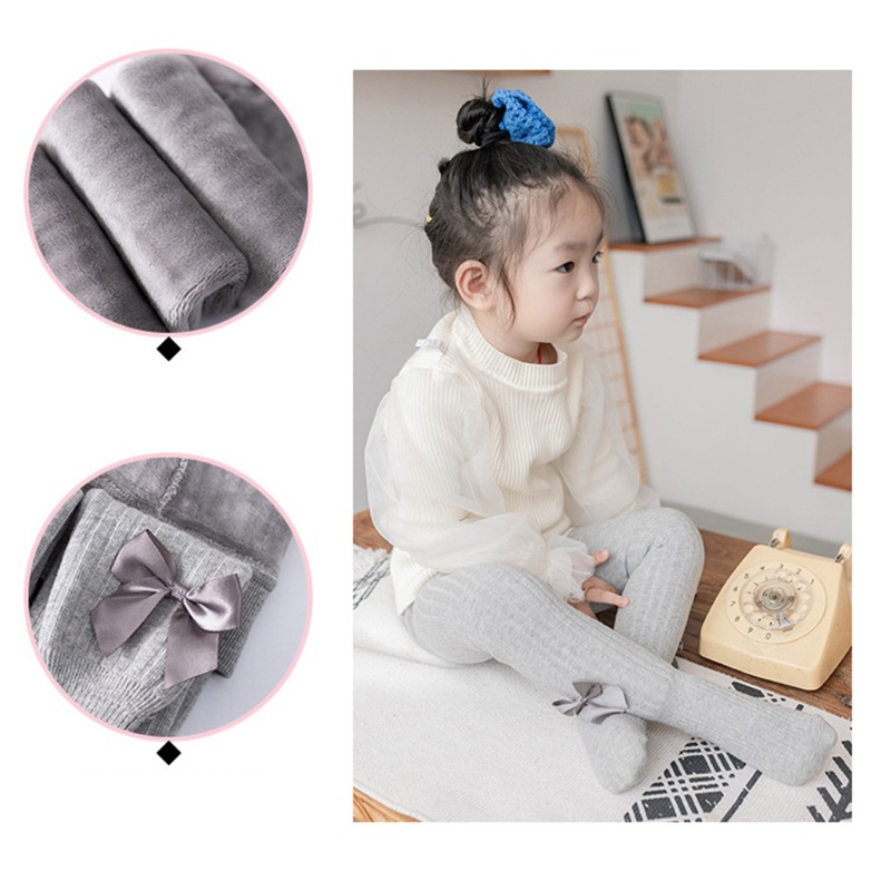 Quần Tất Legging Co Giãn Bằng Nhung Giữ Ấm Mùa Đông Cho Bé Gái