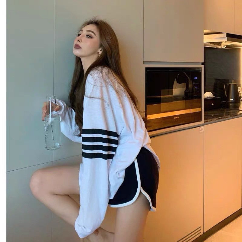 Áo thun from rộng sọc tay Ulzzang