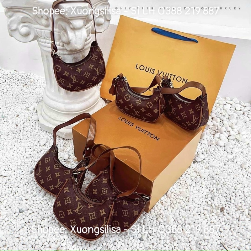 Túi Kẹp Nách Hoa Nâu Mini Size 14 Cho Bé