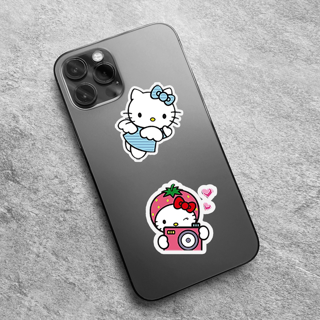 Sticker Hello Kitty Chống Nước - Sticker Dán Laptop, Điện Thoại, Đàn Guitar, Mũ Bảo Hiểm, Vali