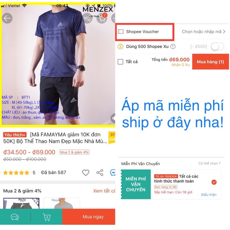 Bộ Thể Thao Nam Đẹp Mặc Nhà Mùa Hè Vải Thun Cotton Tay Ngắn Không CổMenzex BTT1 | BigBuy360 - bigbuy360.vn