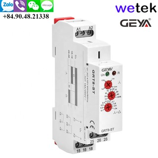 Rơ le  khởi động sao tam giác Geya model GRT8-ST, (Star Delta timer),tiếp điểm 2xSPDT (16A), 18mm, gắn thanh DIN
