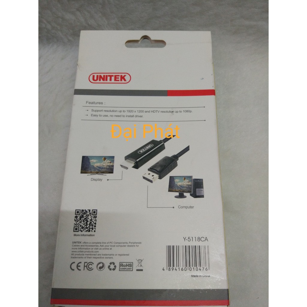 Dây 2 Đầu HDMI 1M8 ( Hiệu Unitek )