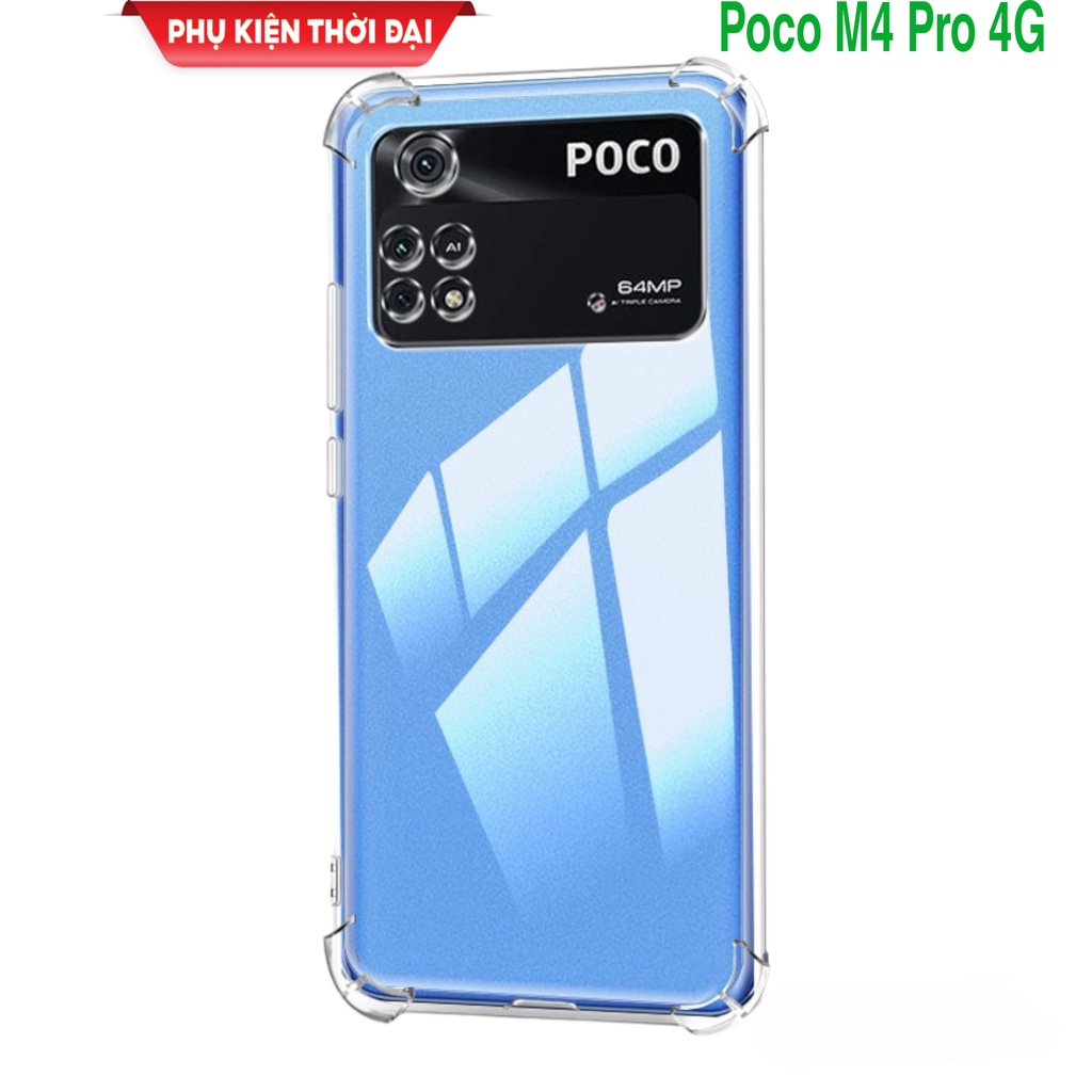 Ốp lưng Poco M4 Pro 4G dẻo trong suốt lồi 4 góc ôm khít máy lâu ố vàng
