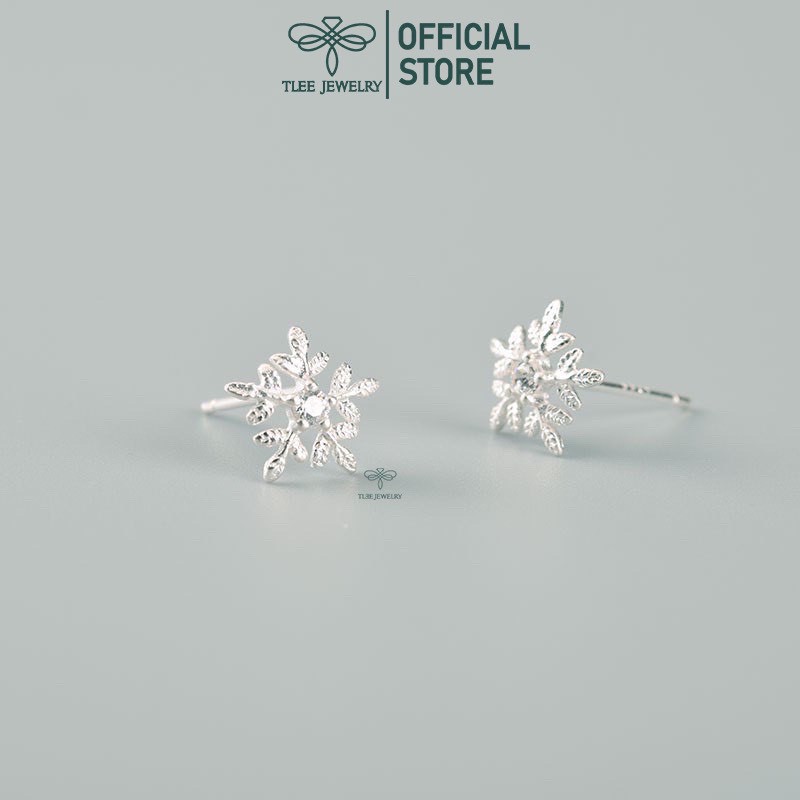 [Mã SKAMCLU8 giảm 10% cho đơn từ 100K] Khuyên tai bạc nữ Tlee ,Bông tai hoa tuyết xinh xắn- TleeJewelry