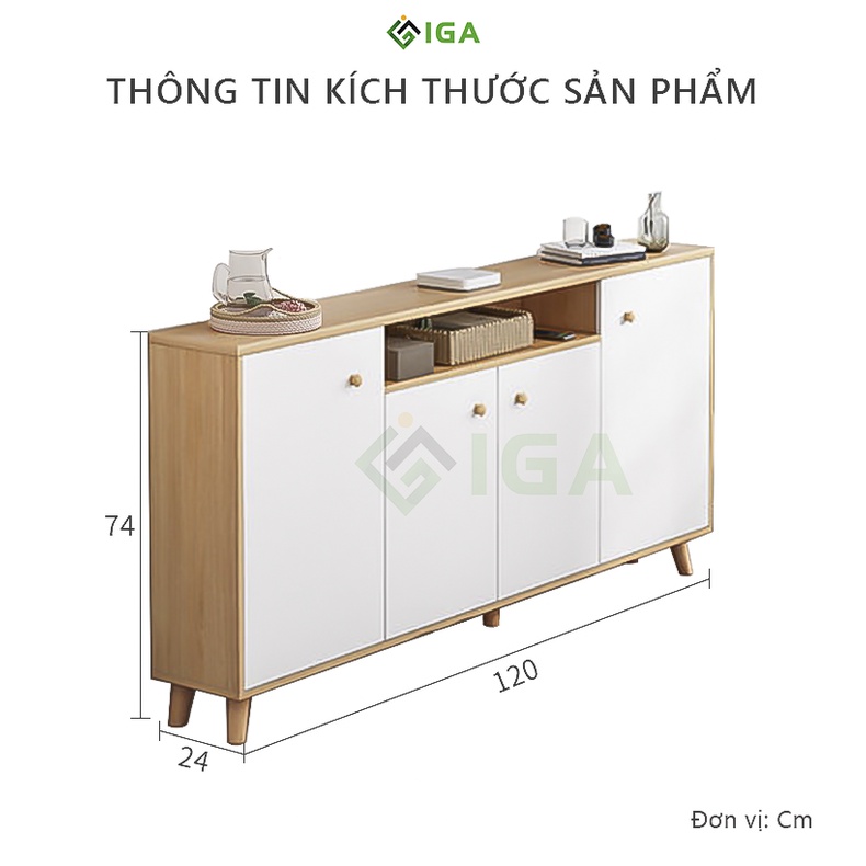 Tủ kệ tivi nhiều ngăn phòng khách, Tủ để đồ đa năng thương hiệu IGA - GP219