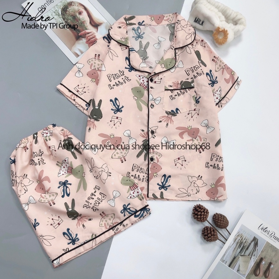 Bộ ngủ pijama Kate Thái tay cộc quần đùi hoạ tiết cute