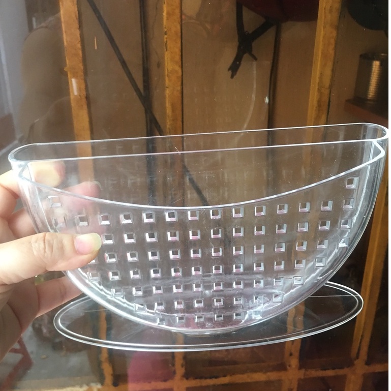 Nhúng bánh tráng 2 ngăn nhựa trong Acrylic cao cấp Size 21.5x13x7cm