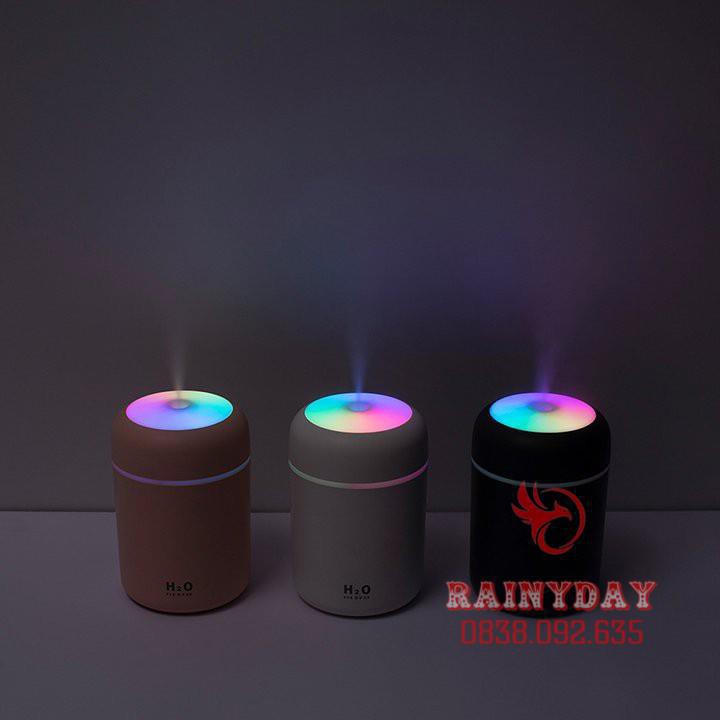 [Hàng Cao Câp] Máy phun sương tạo độ ẩm không khí mini Humidifier cho xe hơi ô tô để phòng usb có đèn led 300ml .