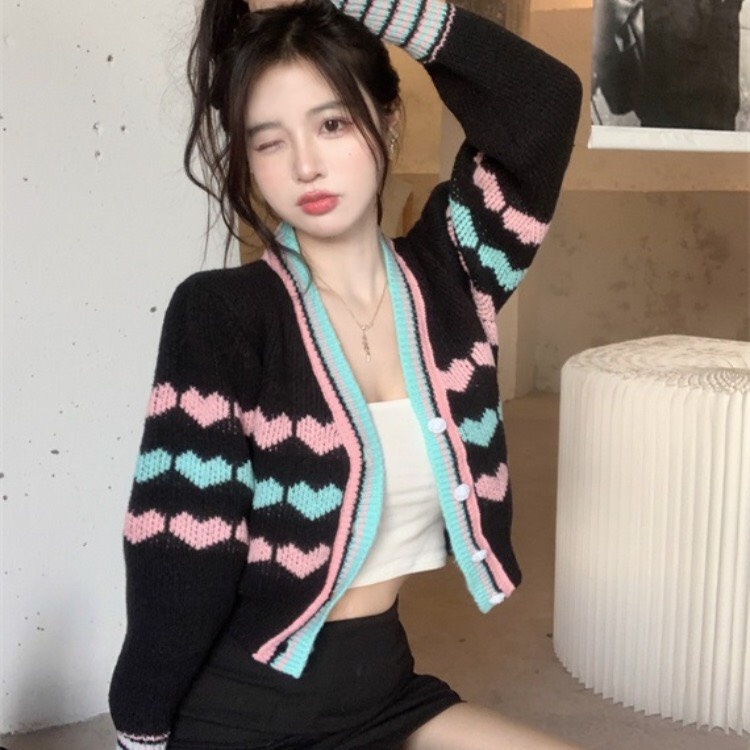 Áo len nữ, Áo len croptop kiểu dáng năng động trẻ trung hàng QC loại 1.