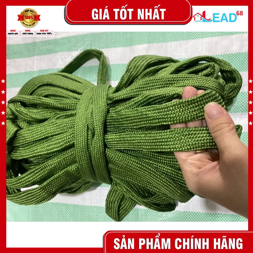 Dây dù xanh dẹt loại tốt bề rộng 20mm x dày 3mm