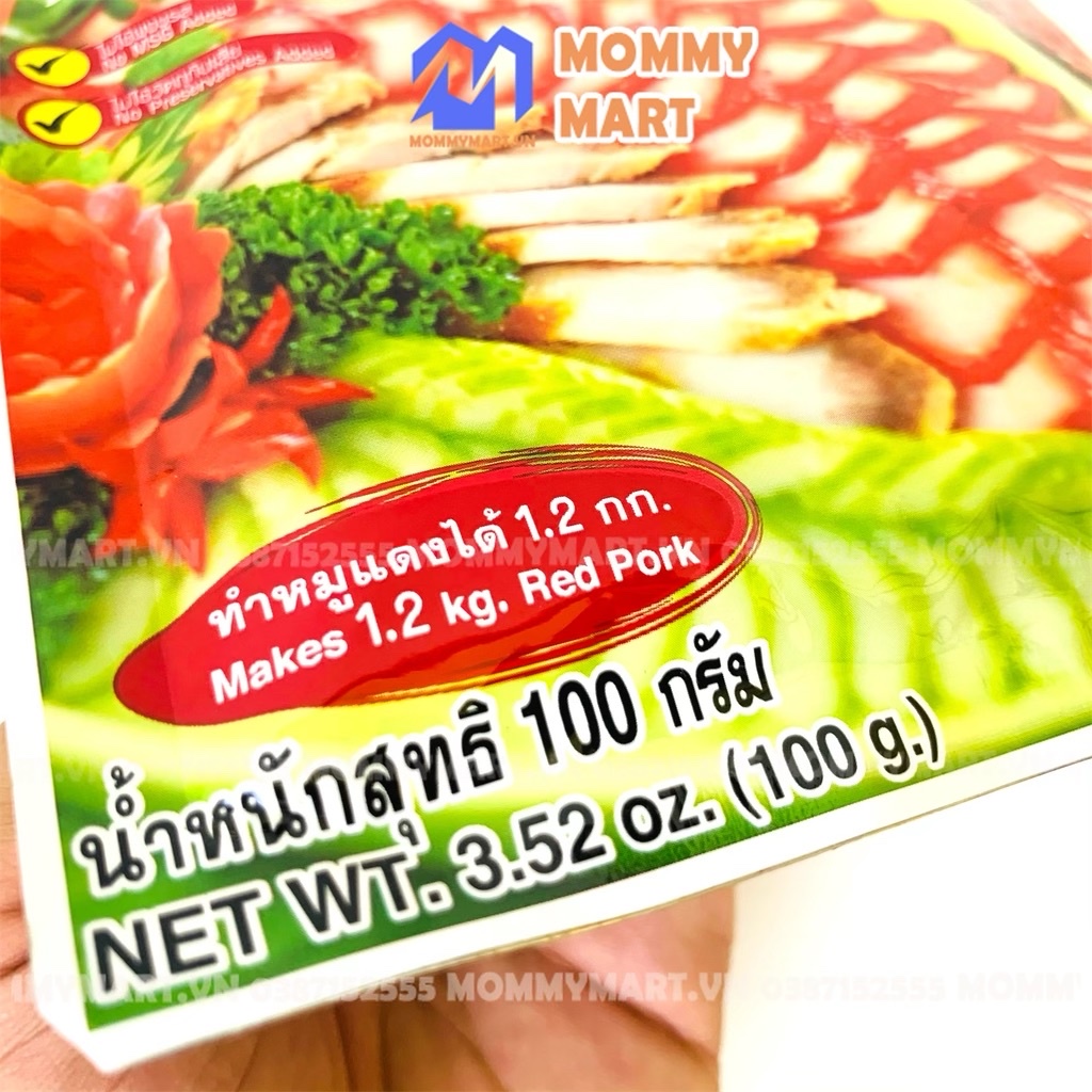 Bột Gia vị ướp thịt xá xíu Lobo Thái Lan gói 100g chế biến thịt thăn siêu ngon đậm vị MommyMart