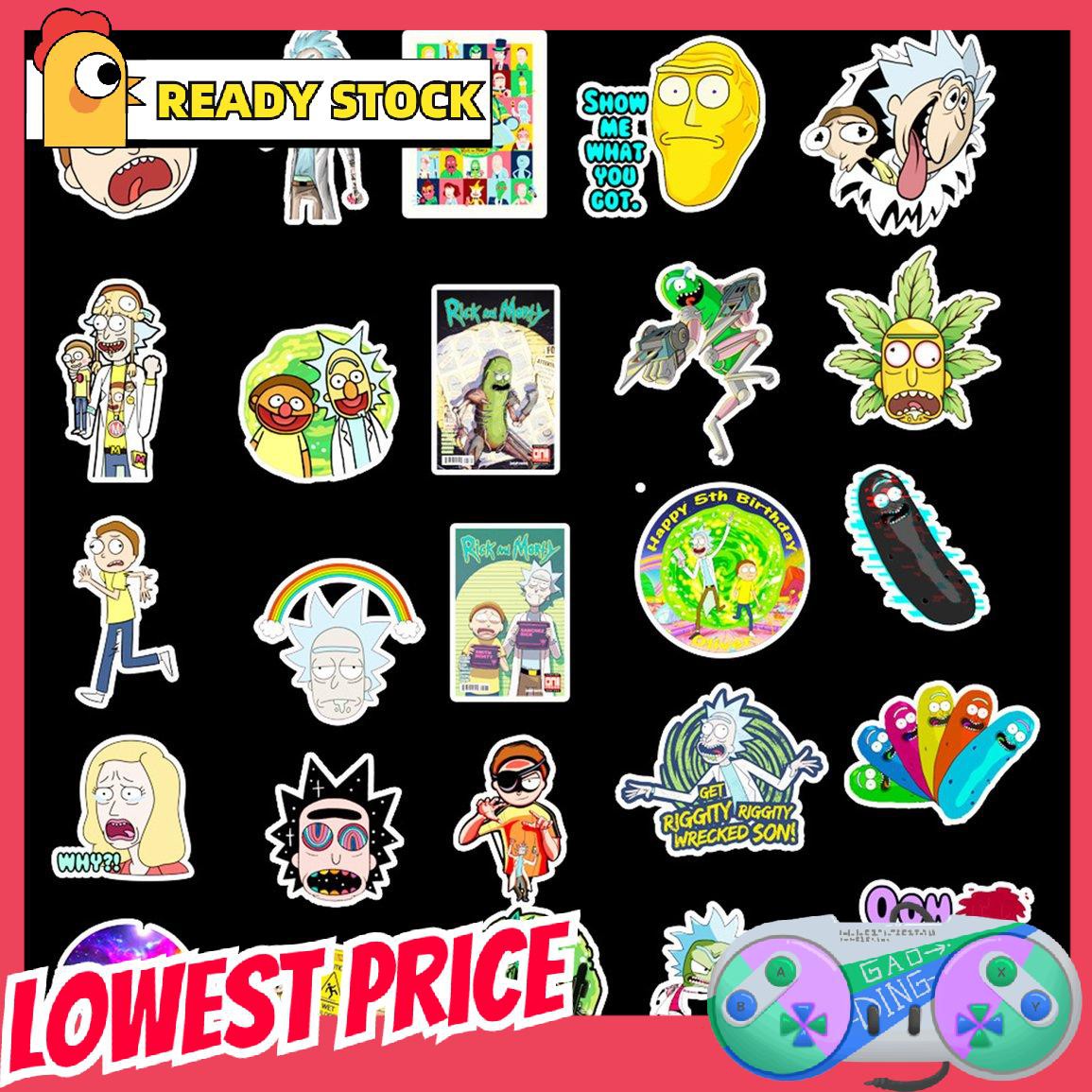 Sticker Hoạt Hình Rick And Morty Dán Laptop, Guitar