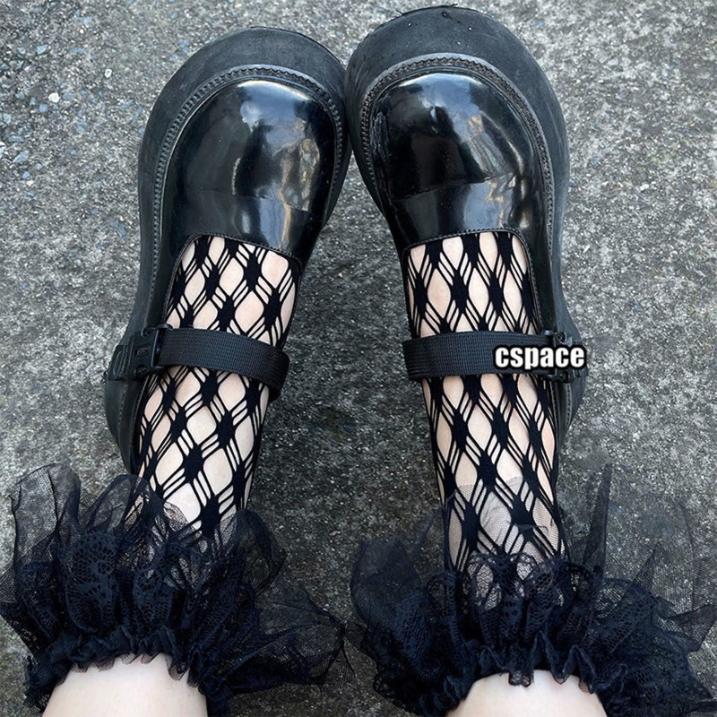 Vớ lưới ren xuyên thấu phong cách lolita gothic dành cho nữ