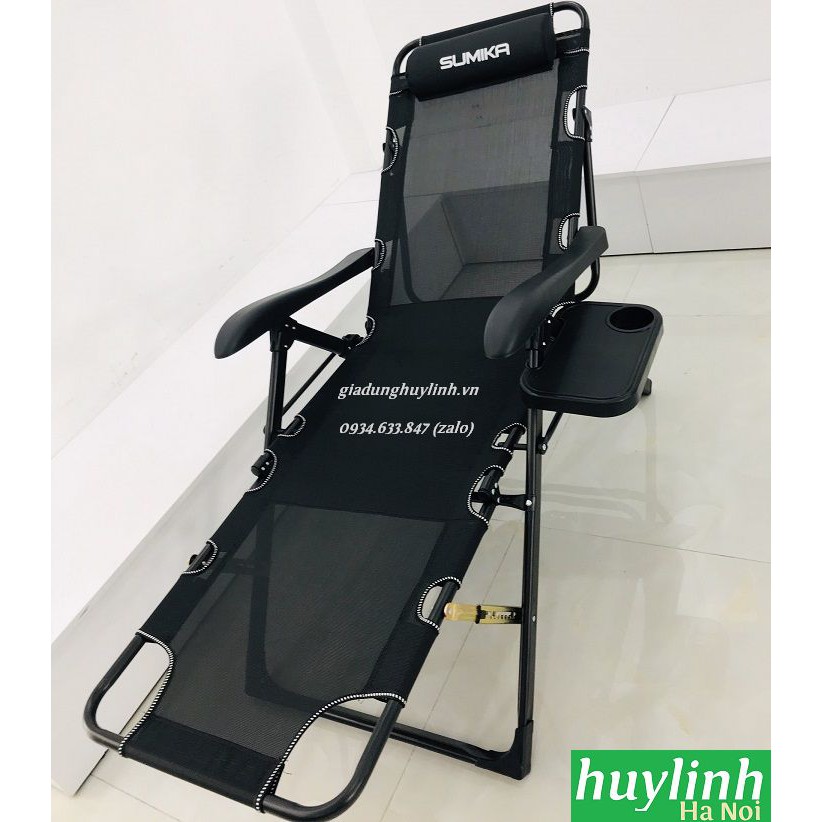 Giường - ghế xếp gấp thư giãn Sumika 168 - Tặng khay để ly