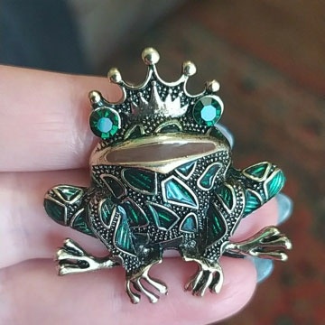 Crystal Frog Brooches for Women Green Color Animal Brooch Pin Luxury Vintage Jewelry Coat Accessories Bijouterie FrogKing
