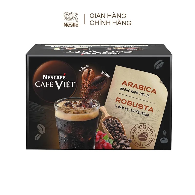 Combo 2 hộp cà phê đen hòa tan Arabica và Robusta Nescafé café Việt (Hộp 12 gói x 16g) | BigBuy360 - bigbuy360.vn