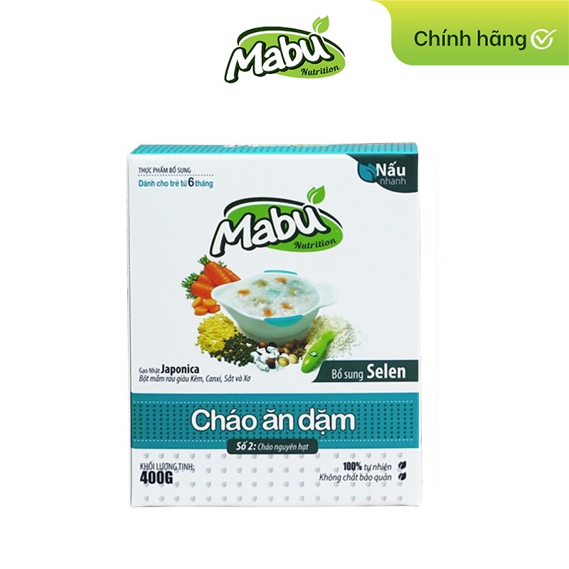 Cháo ăn Dặm Bột ăn Dặm Mabu 400g [Date 09/2023].....