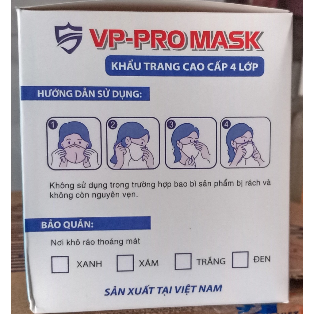 Hộp 50 cái khẩu trang y tế 4 lớp kháng khuẩn