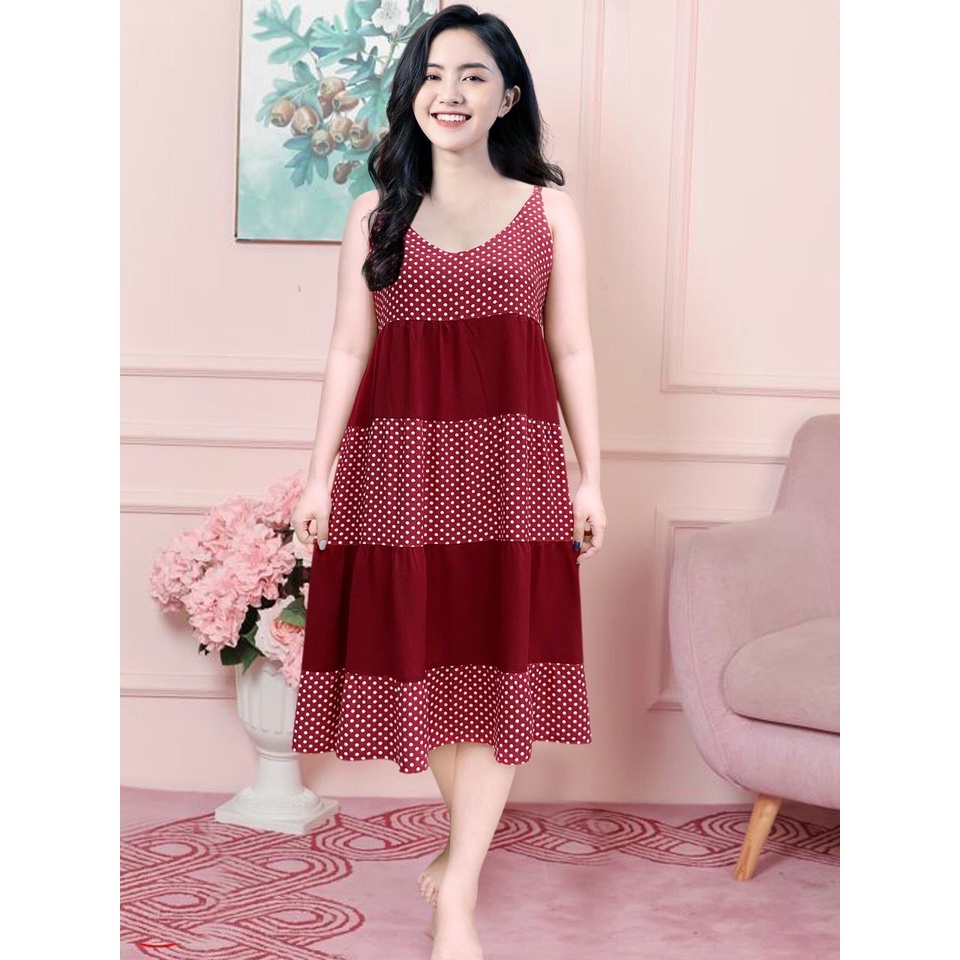 [SIZE 40-100KG] ĐẦM BẦU VÁY BẦU TÔN 2 DÂY HANNA, MẶC Ở NHÀ, MẶC NGỦ, DÀY VỪA PHẢI , CÓ SIZE CHO BẦU BỰ 100KG, NHẸ MÁT TH