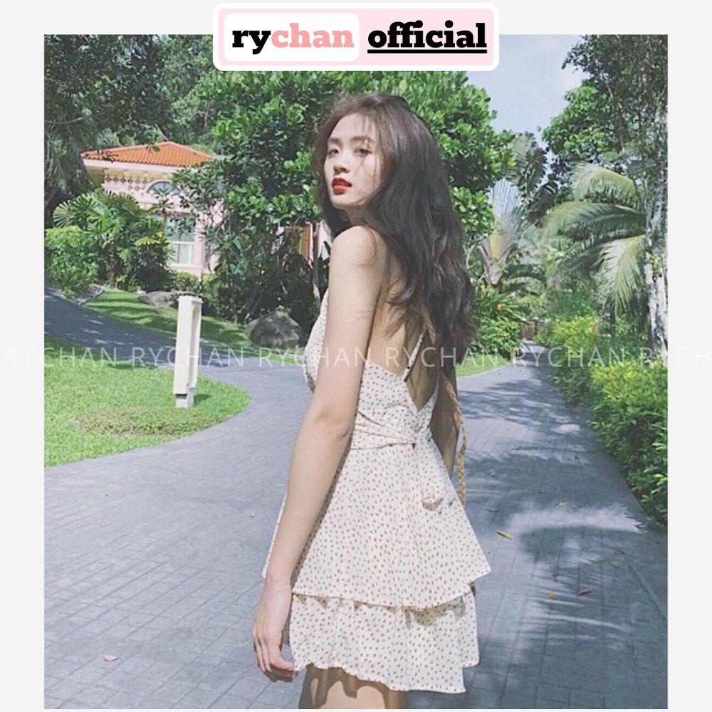 [ẢNH THẬT CUỐI] JU001 - Jumpsuit Hai Dây Hở Lưng Họa Tiết Chấm Bi Jum Đi Biển