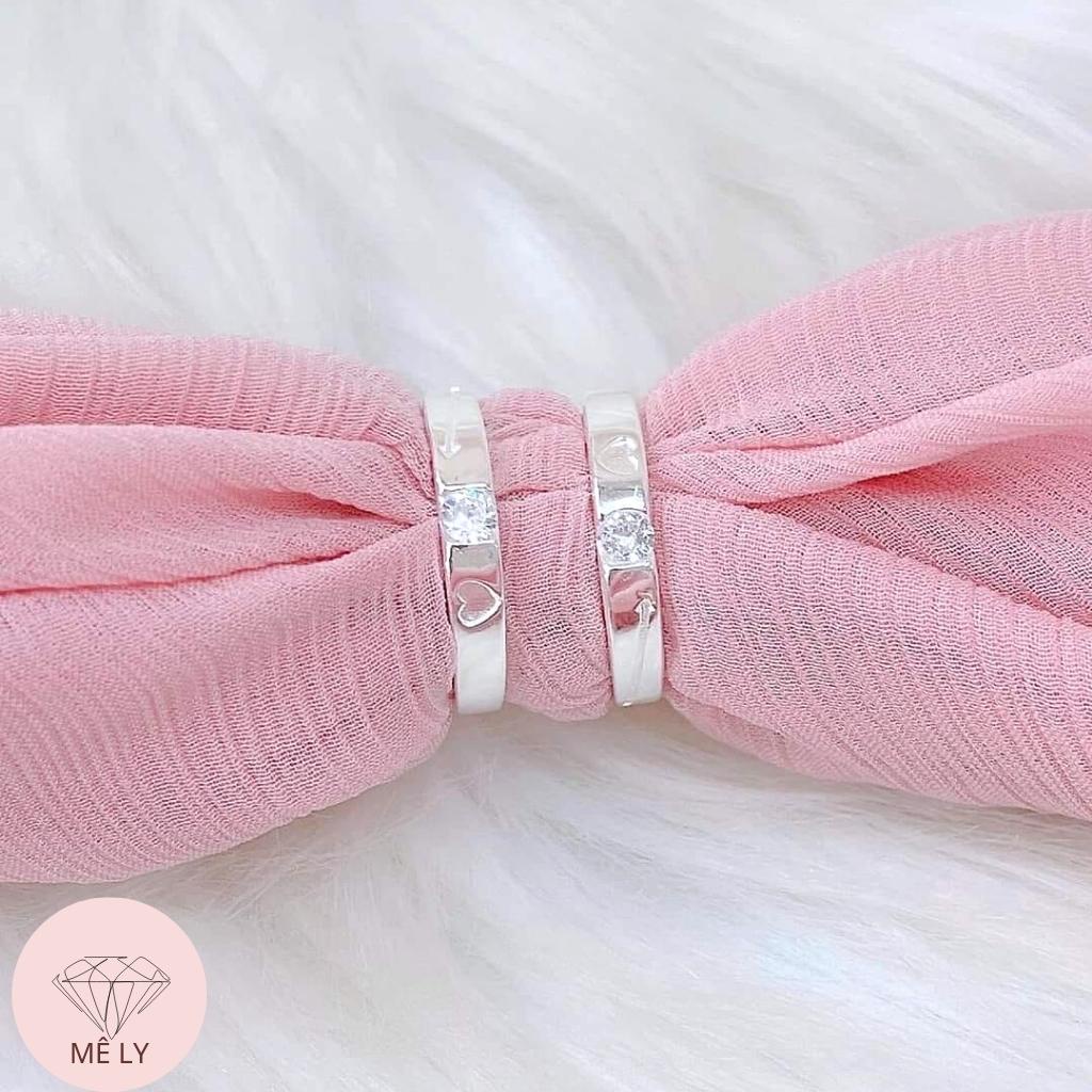 Nhẫn đôi bạc nam nữ cao cấp, bạc cao cấp, mẫu mới nhất, Tiệm Bạc Mê Ly