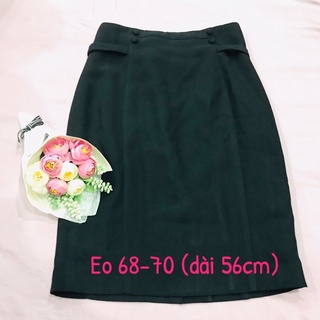 [2NDHAND] Chân váy nữ đen xoè, công sở, ren, gấm
