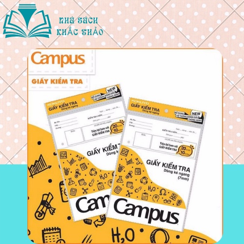 Giấy kiểm tra kẻ ngang Campus có chấm,không chấm