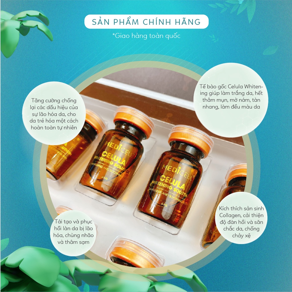 Tế Bào Gốc Truyền trắng Chính Hãng Hàn Quốc Celula Whitening Medicell, Giảm Nám, Giảm Thâm - Lọ 6ml