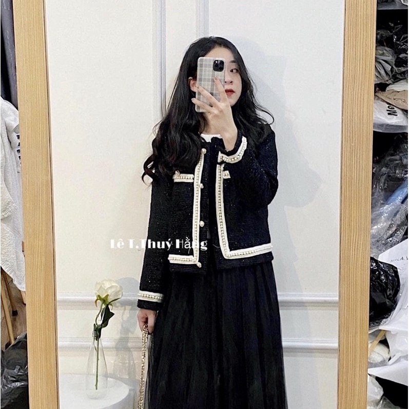 Áo Dạ Tweed Viền Ngọc Thời Trang Hàng Đẹp 2 Lớp⚡️Ảnh Thật | BigBuy360 - bigbuy360.vn