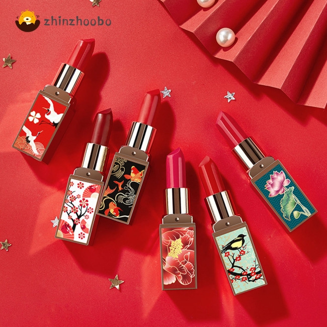 1PCS Chinese Ancient Style Makeup, Peach Blossom, Velvet, Lipstick, Silky Moisturizing Lip Balm