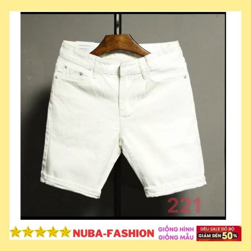 Quần short jean nam chất bò cao cấp, màu trắng đẹp giá rẻ AT 221