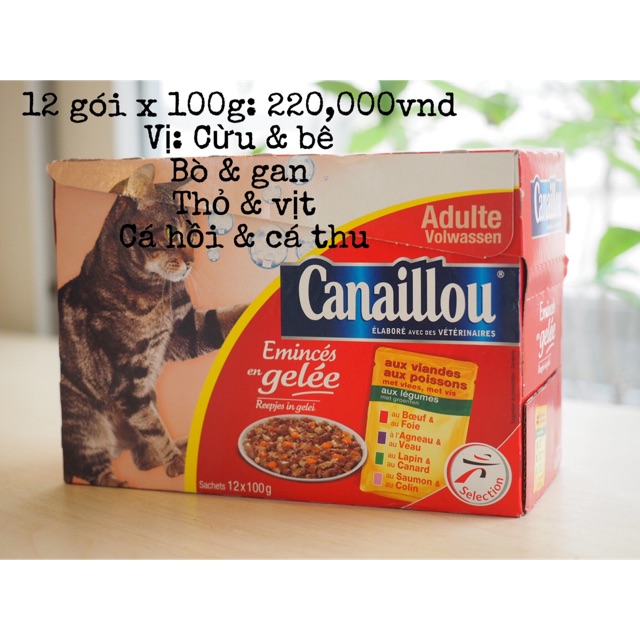 12 gói pate Canaillou cho mèo lớn
